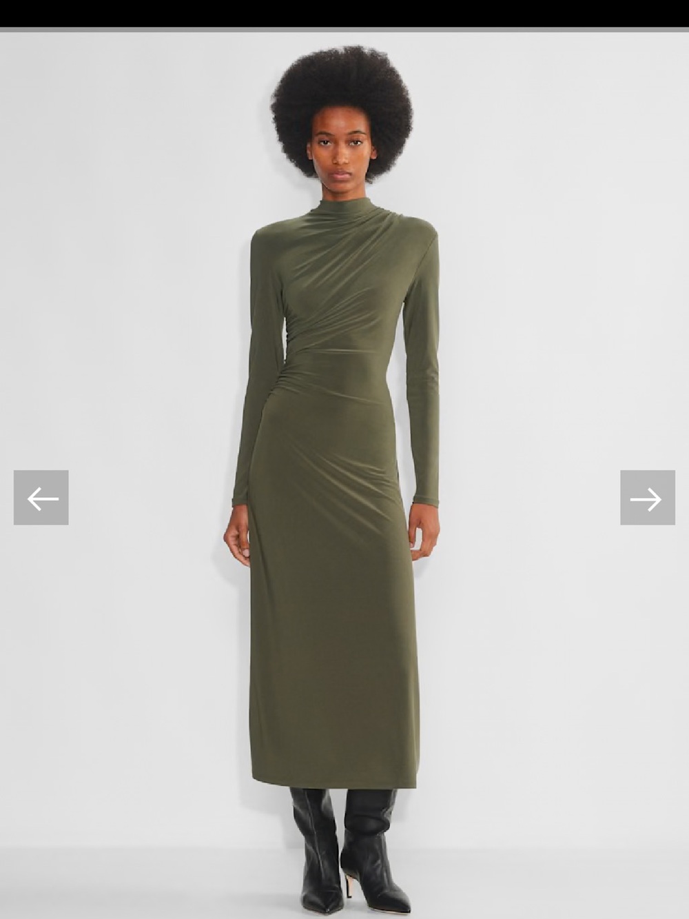 Aritzia Fernanda Navy Long Sleeve Dress